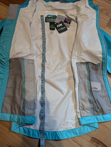 LL Bean Kids Rain Jacket/ Windbreaker Size S8 Teal/Light Azure New w/tags - Picture 4 of 10