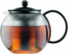 Bodum 34oz Assam Glass Tea Press with Stainless Steel Filter, 34oz, Black 