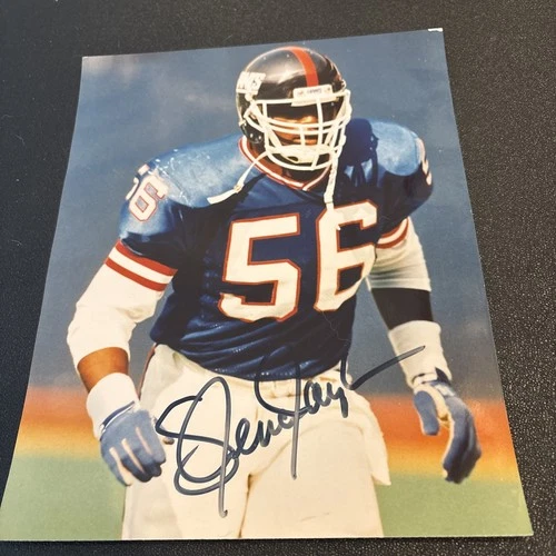 NFL FOOTBALL~SIGNED LAWRENCE TAYLOR (HOF) 8x10 NY GIANTS GLOSSY PHOTOGRAPH