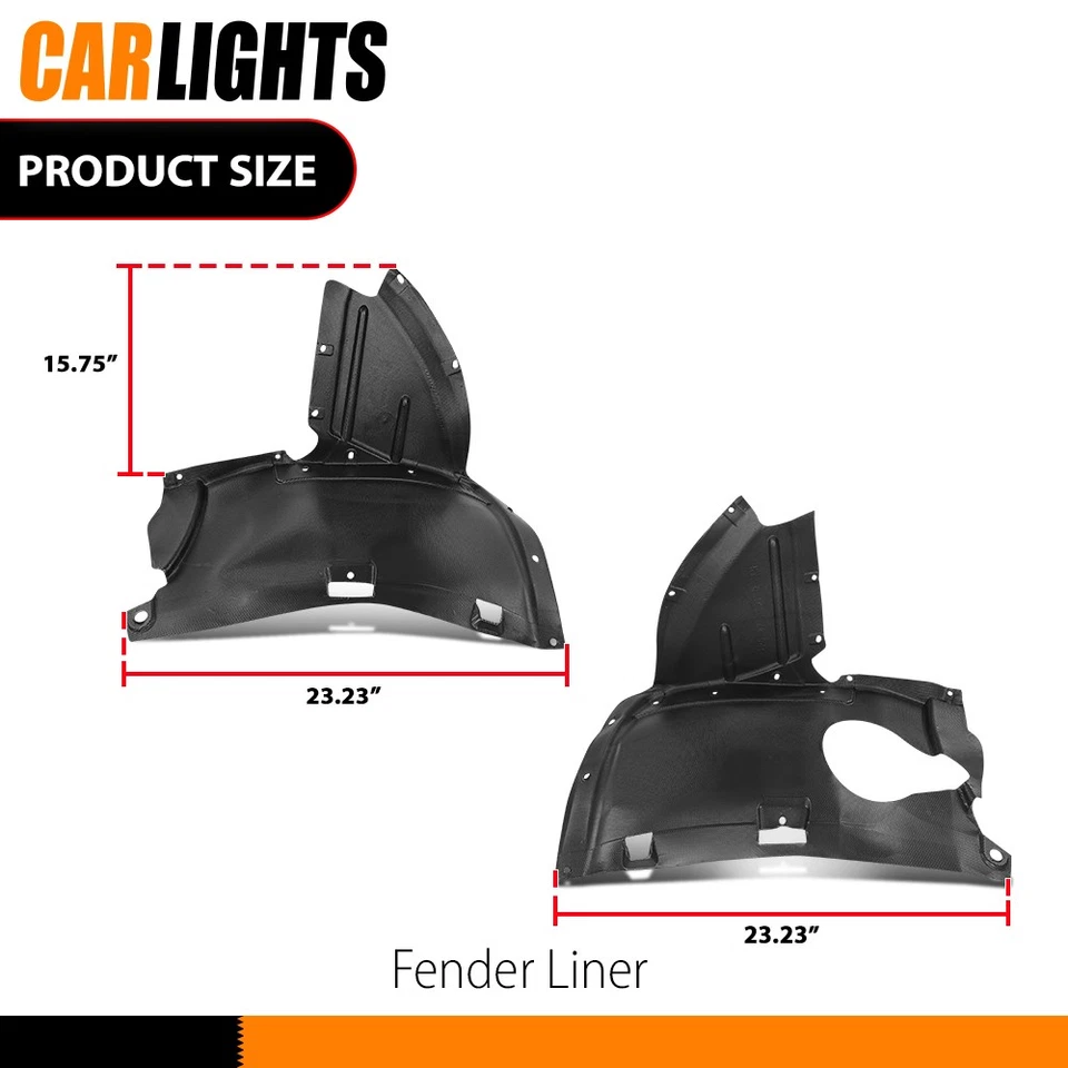 Fits 2006-2011 Audi A3 Front Driver & Passenger Side Front Section Fender Liners Foto 3 de 4