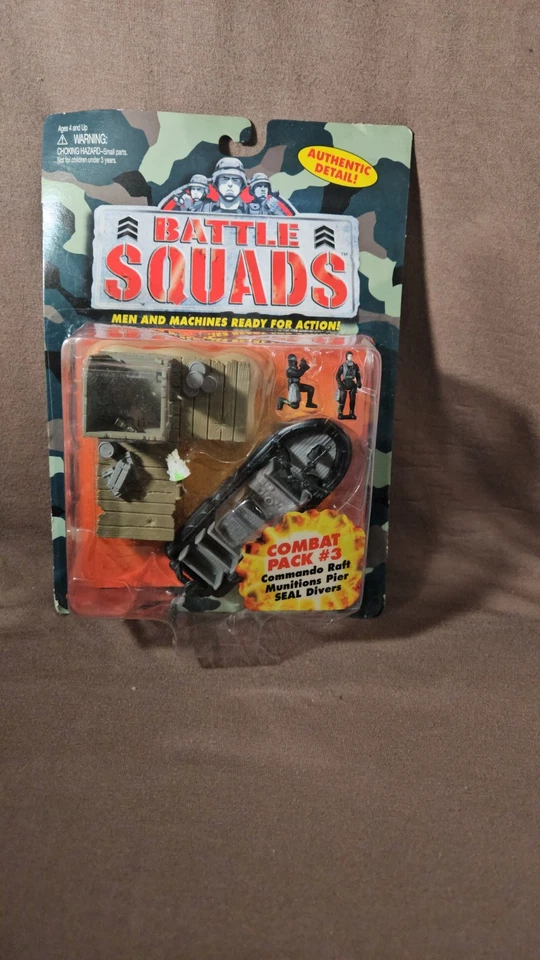 1997 Galoob BATTLE SQUADS COMBAT PACK#3 COMMANDO RAFT MUNITIONS PIER SEAL DIVER - Image 2 of 4