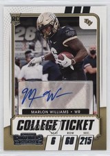 2021 Panini Contenders Draft Picks College Ticket Marlon Williams #310 Auto 10b1