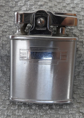 VTG RONSON STANDARD PTRO BRUSHED CHROME LIGHTER NEEDS FLINT EXCELLENT X-449