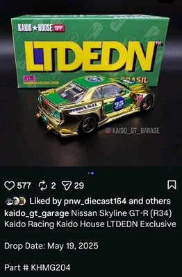 I*i様 KAIDO HOUSE NISSAN GT-R R34 BRASIL Kaido House LTDEDN Nissan Skyline GT-R R34 Salão DieCast 2025