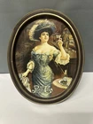 Vintage Pepsi Cola Metal Tin Serving Tray Large Oval 11.5 x 14 Victorian Lady
