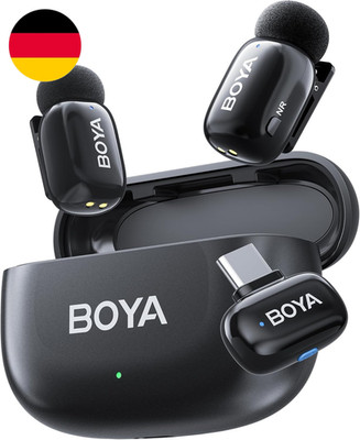 BOYA Mini Mikrofon Kabellos, Ansteckmikrofon Mit USB-C & Geräuschunterdrückung, 