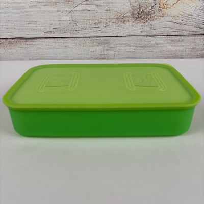 Tupperware Pak-N-Stor Green Rectangular Container