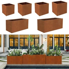 Large Corten Steel Planters Metal Planter Box for Outdoor Garden Porch Yard Deck