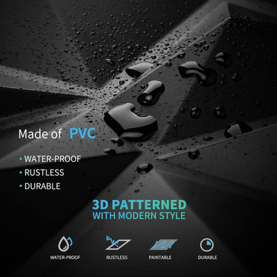 Decorative 3D Wall Panels in Diamond Design, 12''X12'' Matt Black for Home and ...
