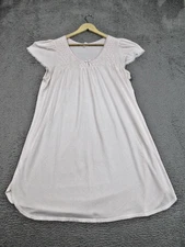 Miss Elaine Nightgown Womens XL Pink Short Sleeve Smocked Embroidered 209424