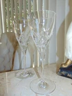 Discontinued 2 Merrill by Waterford Crystal Wine Glasses Goblets Clear Swirl Cut