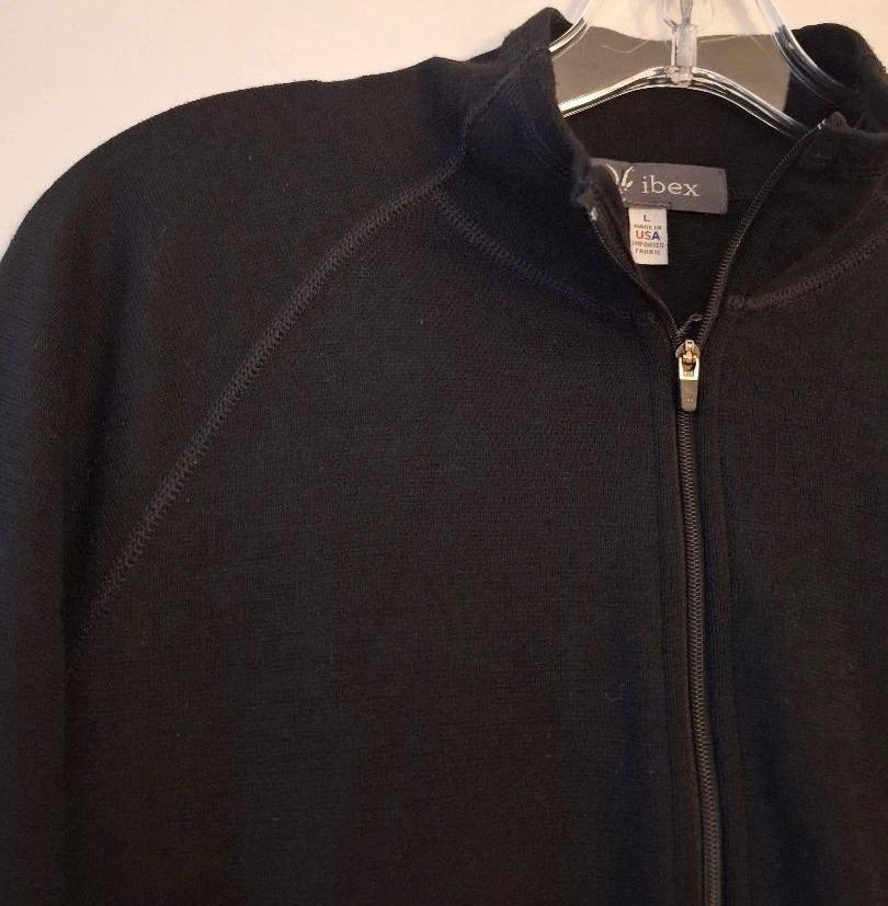 Ibex 100% Merino Wool Half Zip Base Layer Pullover Sweater sz L Made in USA - Image 4 of 4