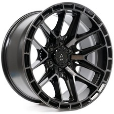 22x10 Arena A114 Battle Gloss Black Mach Ddt Face Wheels 6x135 -18mm Set Of 4