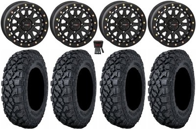 System 3 SB-6 15'' Wheels Bk (6+1) 32'' Klever X/T Tires Can-Am Commander Mav