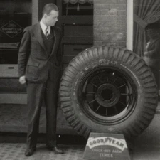 Goodyear Tire & Rubber Co. 1940s Photo Dealership Man Truck Bus Farm Display VTG