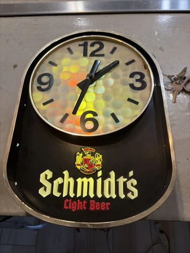 Schmidt's Beer Vintage Lighted Sign Beer Colorful Bar Light Clock - Read Works