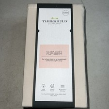 Threshold 300 Thread Count Ultra Soft Queen Flat Sheet 104x94 Cotton True Khaki