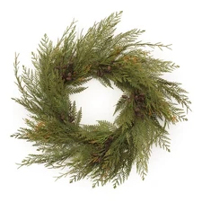 Melrose Cedar and Mini Pinecone Wreath 30"D