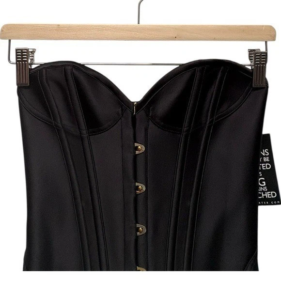 Agent Provocateur Penelope V neck Lace Up Back Corset Black Size XS NEW - Image 3 of 4