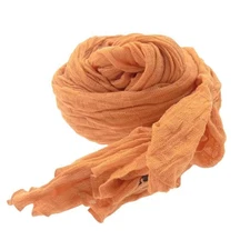 Hermes Muffler Made In France H Knit Logo Jacquard Cotton Stole Shawl Orange Lad