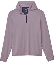 Johnnie-O Porto Pink/Navy Hybrid Performance Quarter Zip Hoodie