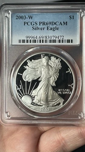 2003-W American Silver Eagle $1 PR69 DCAM 1-Ounce 999 Silver