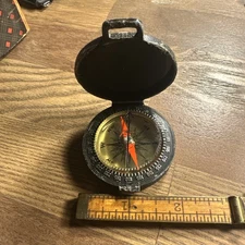 Vintage Taylor Flip-Top Compass Asheville NC USA Phenolic Case 1950s–60s