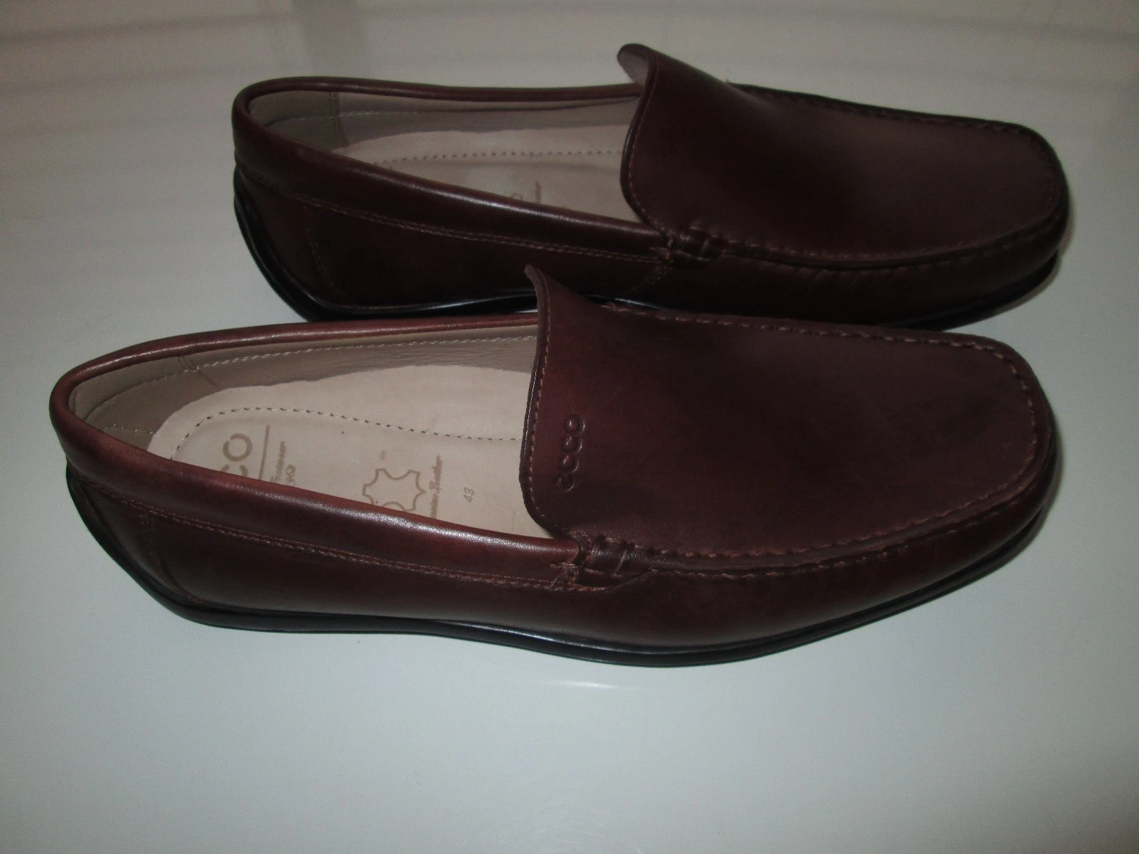 ECCO 5904362284 Fantastiche scarpe mocassino da uomo in pelle pieno fiore marrone 9 5E o 10M