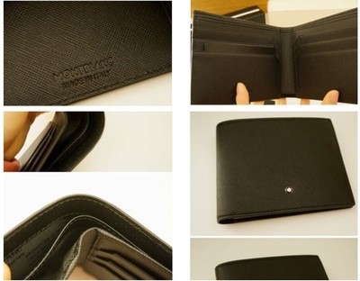 Montblanc Mens Black Leather Slim 6CC Card Wallet for sale online 