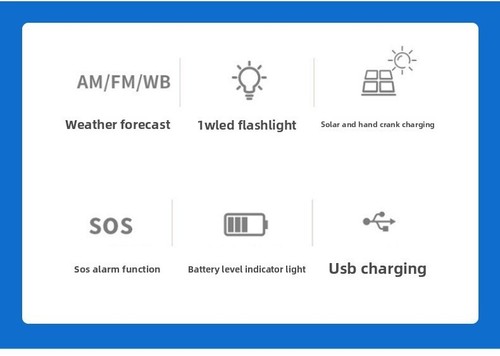 AM/FM NOAA Tragbares Wetterradio mit 2000mAh Powerbank Handy Ladegerät - Bild 6 von 20