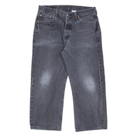 LEVI'S 501 Jeans Mens Grey Regular Straight Stone Wash W32 L25