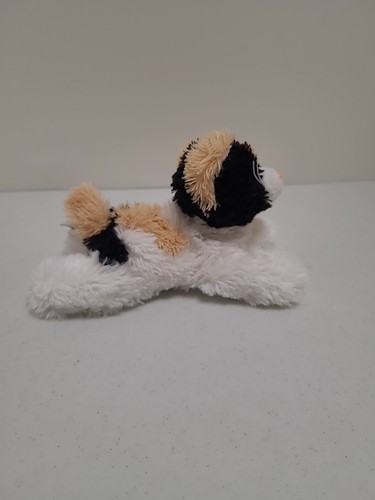Unipak Pequeño Peluche Peludo Calico Gatito Gato Acostado Marrón Negro Blanco 7 pulgadas - Imagen 4 de 7