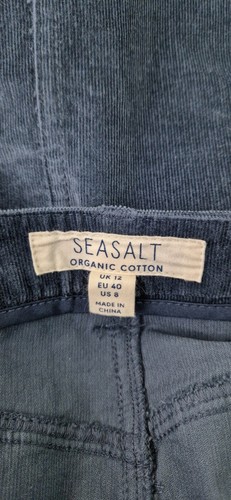 SEASALT DUALITY MIDI SKIRT UK 12 BLUE NEEDLECORD CORDUROY BUTTONS THROUGH FRONT - Picture 9 of 12