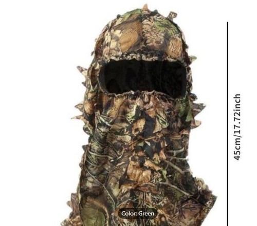 LEAFY CAMOUFLAGE BALACLAVA / HOOD FOR PIGEON SHOOTING / WILDFOWLING FREEPOST - Picture 3 of 7