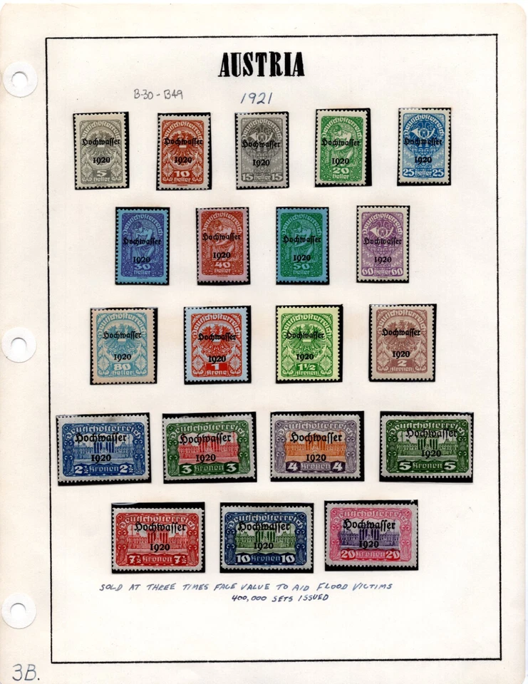 AUSTRIA 1914 SCOTT #B1||B92 MOSTLY MINT COMPLETE SETS HINGE & NEVER HINGED - Image 3 of 4