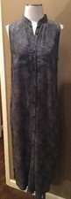 Rachel Mara Canada S Black & Gray Collarless Sleeveless Shirt Dress
