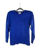Andrea Gayle Vintage Angora Blend Blue Sweater Size Small Soft Cozy Y2K