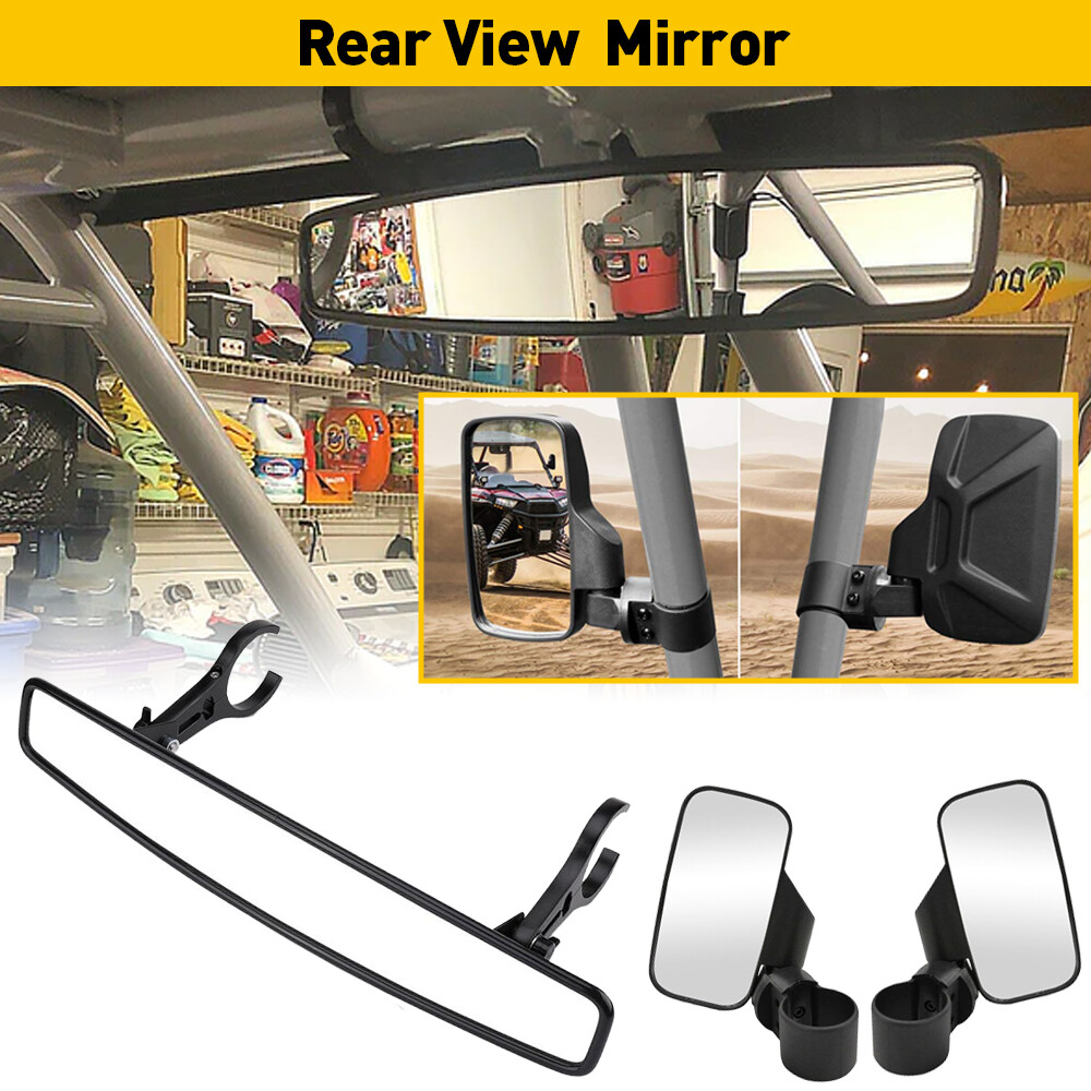 Rear Side View Center Mirror W/Handles For Kawasaki Teryx KRX 1000