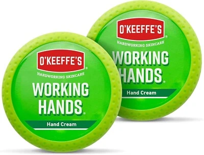 2 x Working Hands Hand Cream O'Keeffe's 96g Jars dry cracked skincare FREE P & P