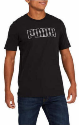 PUMA Men s Short Sleeve Double Down Tee, Color: Black, Size: XL