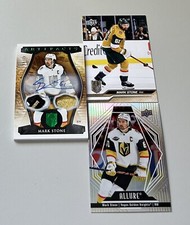 Mark Stone Artifacts Signed Dual 3 Color Patch # 14/ 15! UD/ Allure (3) Card Lot