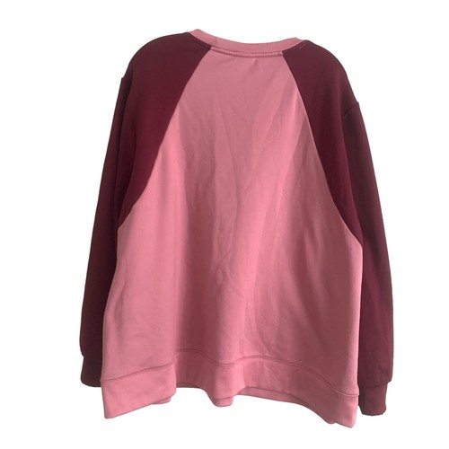 Nike DRI-FIT Women's Sweatshirt Plus 3X Pink Raglan Sleeve Fleece Lined Sweater - Picture 2 of 9