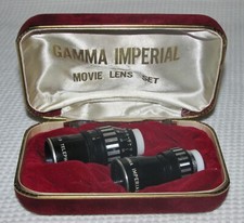 2 VINTAGE GAMMA IMPERIAL MOVIE CINE LENS SET Wide Angle 6.5mm  Telephoto JAPAN