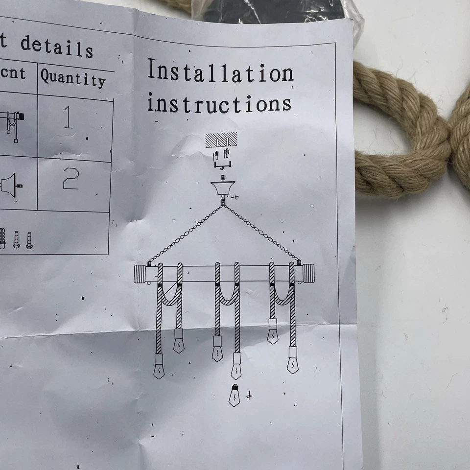 LightInTheBox E26E27 деревенский промышленный винтажный остров веревочный и деревянный подвесной светильник - Изображение 2 из 2
