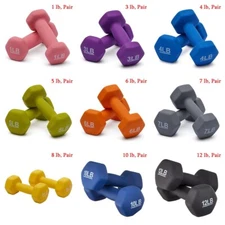 1-20lb Pair Neoprene Dumbbells Hand Weights, 2PCS Dumbbells Strength Training US
