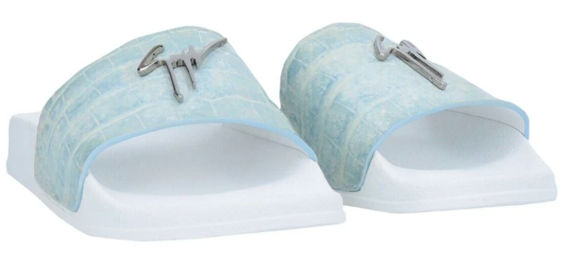 giuseppe zanotti NIB white leather logo pool slide Giuseppe Zanotti Logo Slides - White | Garmentory main image 4