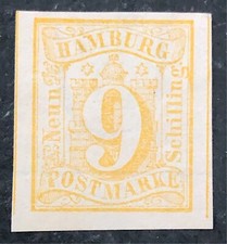 HAMBOURG 9 S. Mi 7 (*)/MH XF - CV +250 Euros (A2De)