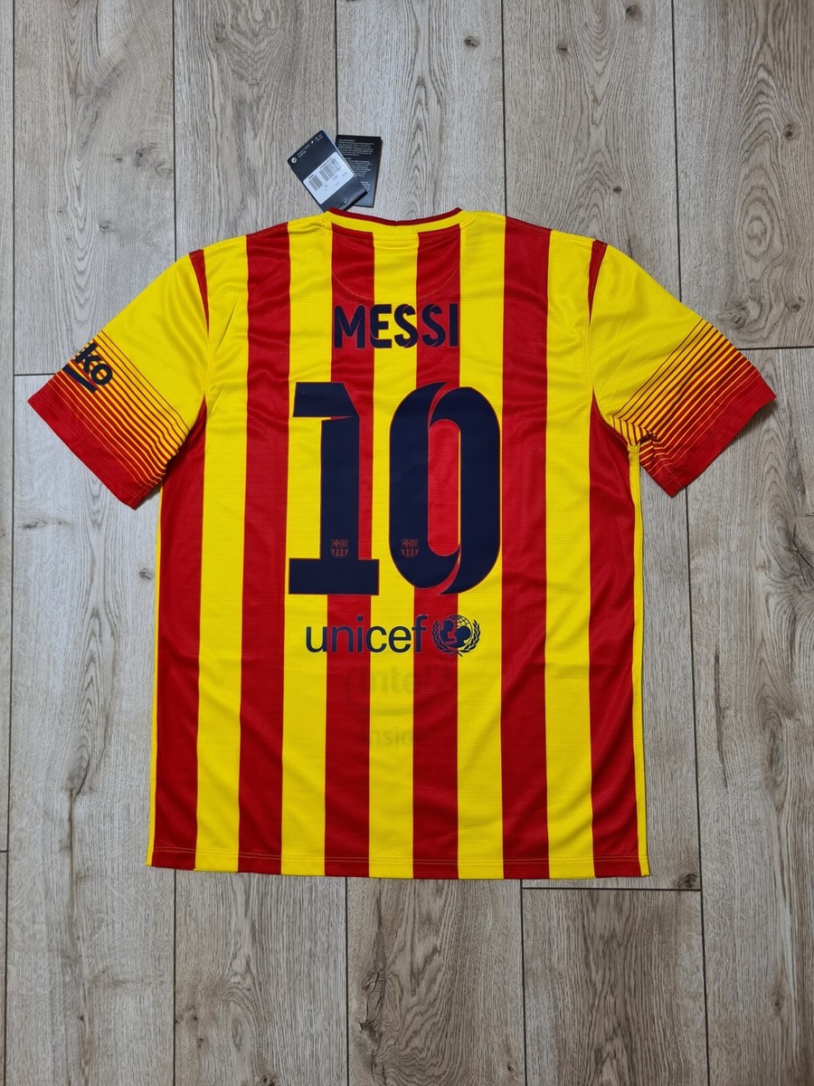BARCELONA 2013 2014 MESSI NEW JERSEY AWAY FOOTBALL SHIRT