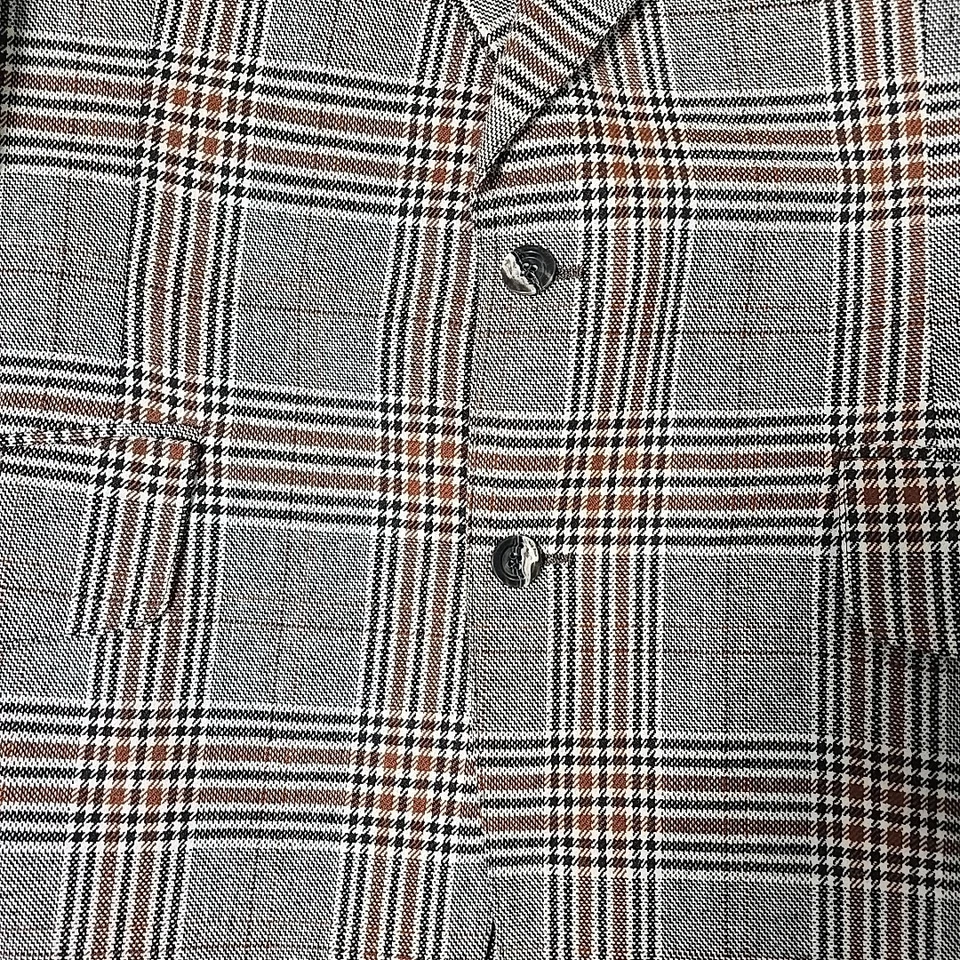 Vtg Phoenix Union Made Brown Rust Plaid 2pc Suit Jacket Vest - No Tag See Desc - Image 3 of 4