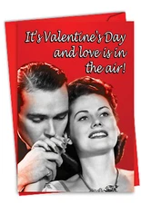 Love In The Air Valentine's Day Joke Card - NobleWorks Funny Greeting Cards